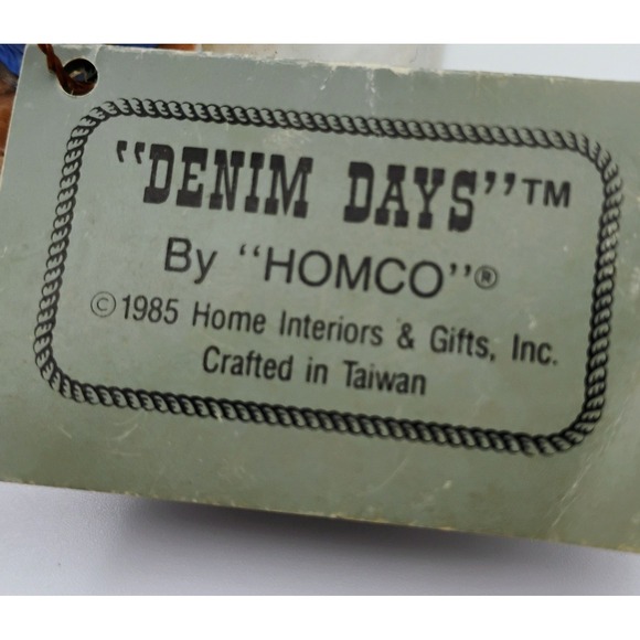 VTG HOMCO Denim Days "Santa's Visit" Figurine #8924 1985 Christmas Porcelain‎ - Picture 6 of 7